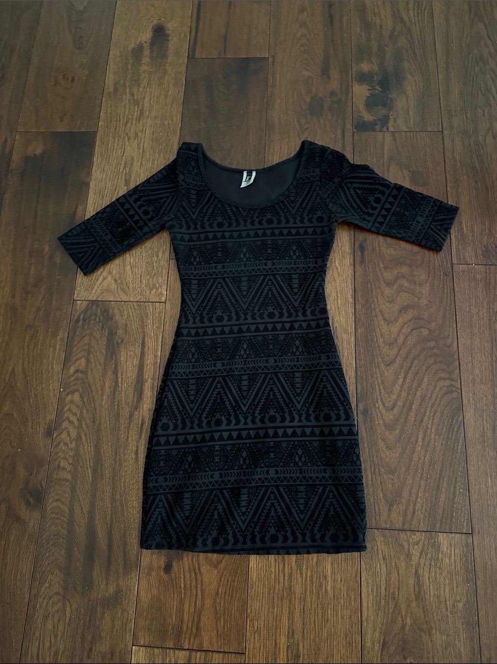 Black Geometric Bodycon Dress